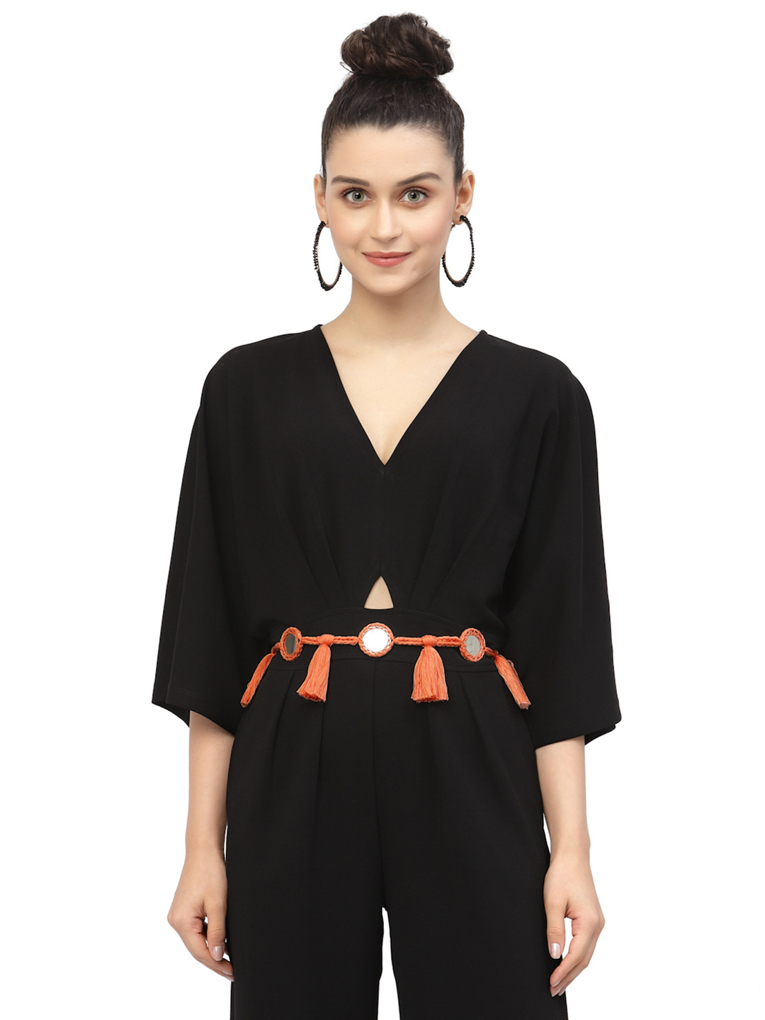 Anekaant Women Peach-Coloured Braided Cotton Belt