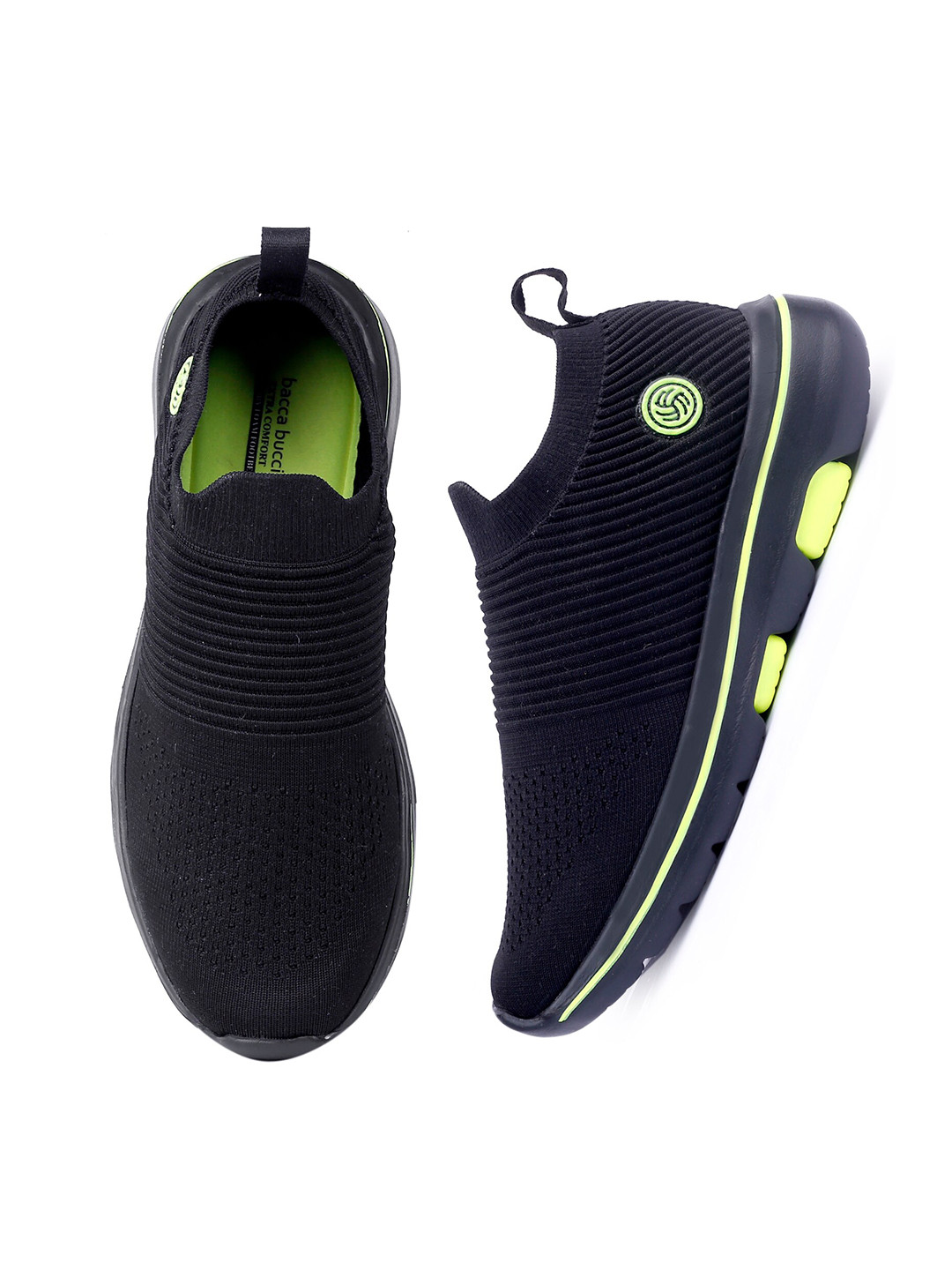 bacca bucci Men Black Mesh Walking Non-Marking Shoes