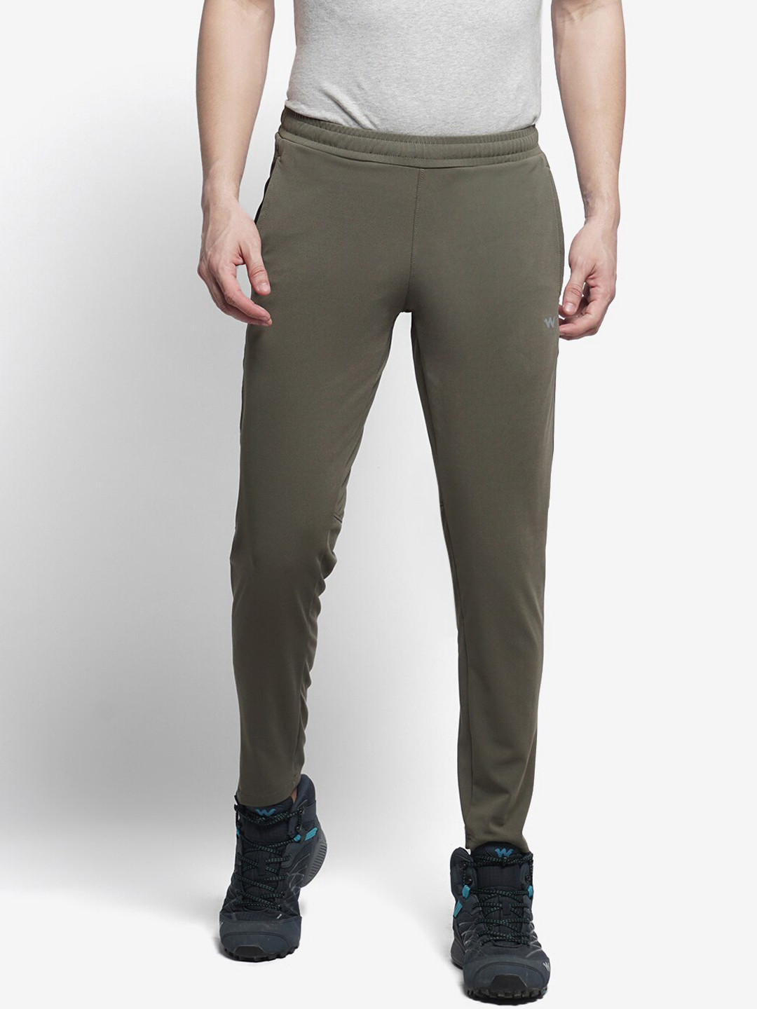 Wildcraft Men Olive Green Solid Lightweight Sports Track Pant