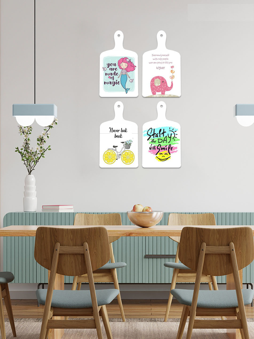 ArtVibes Work Hard Motivational Quote Wood Matte Hanging Hall Wall Hangings-18.5In