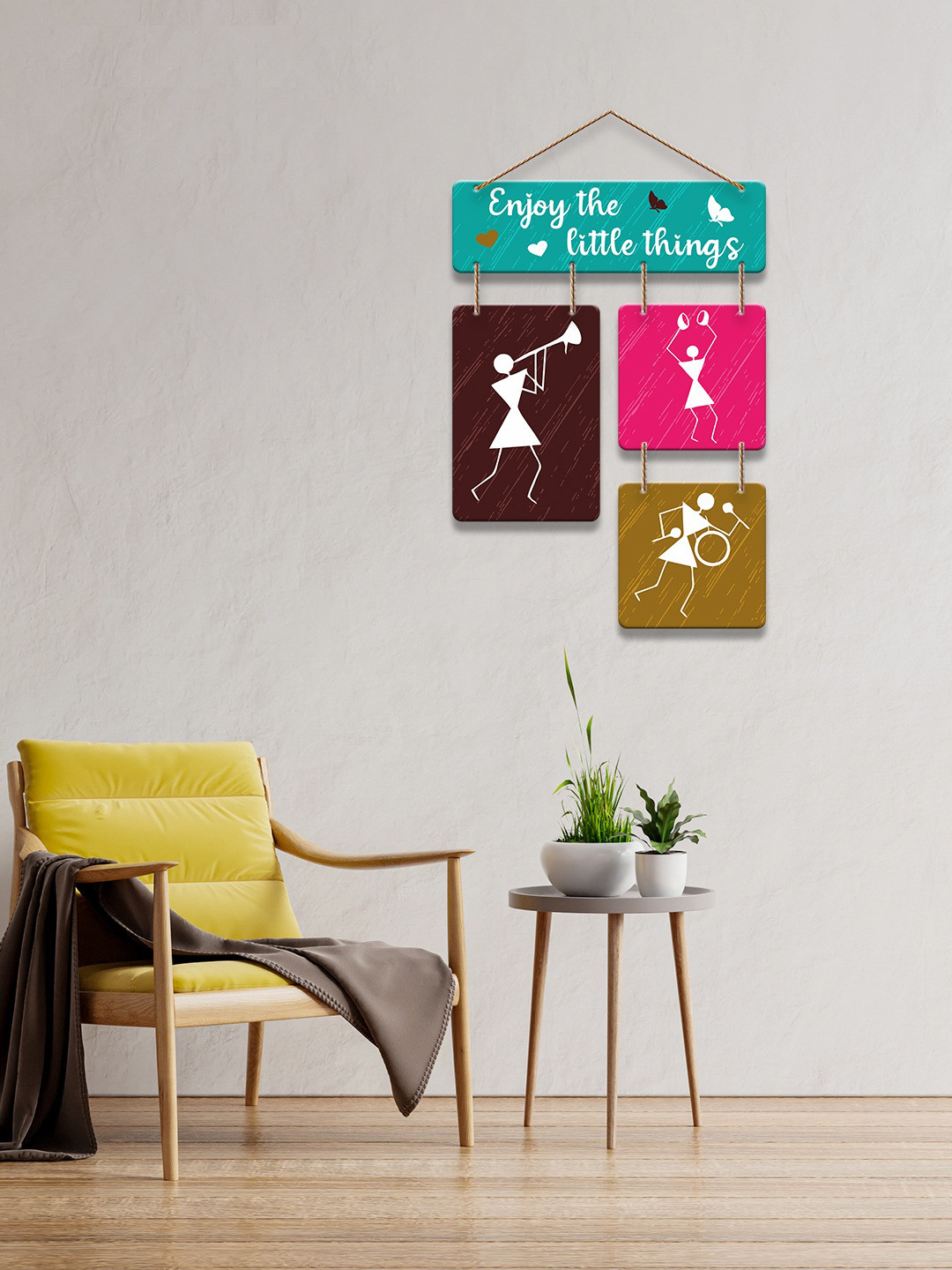ArtVibes Enjoy The Little Things MDF Ethnic Motifs Matte Hanging Hall Wall Hangings-21In