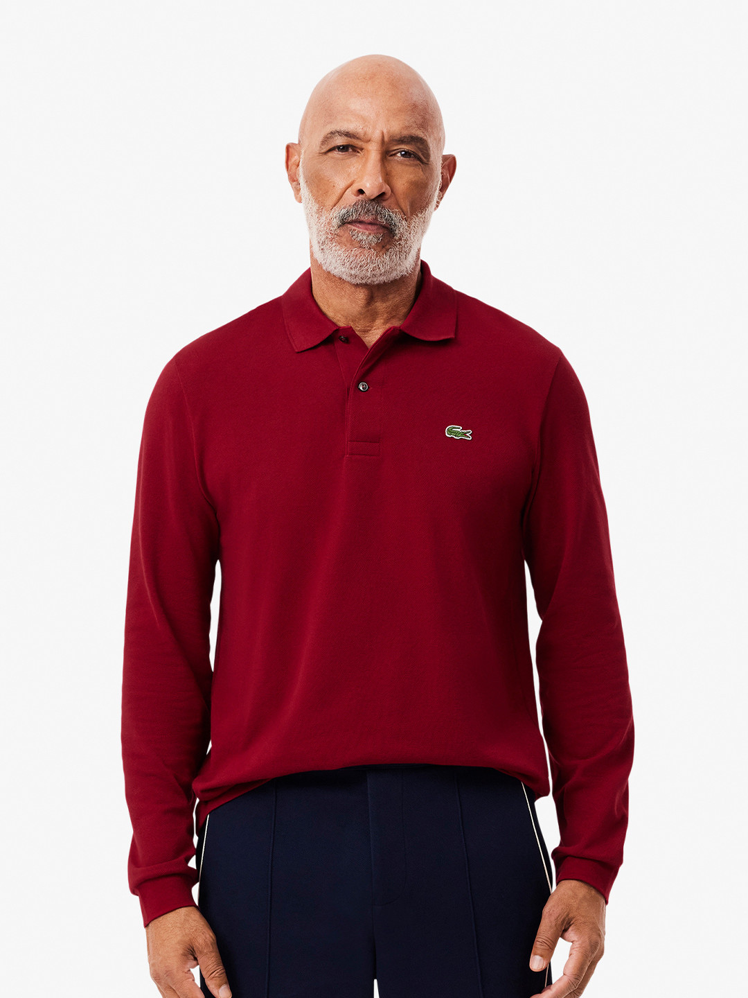 Lacoste Men Maroon Solid Oversized Fit Polo
