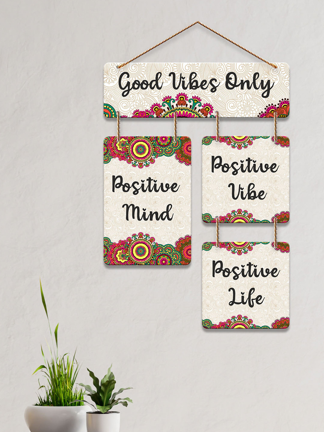 ArtVibes High-Quality Wood Ethnic Motifs Matte Hanging Hall Wall Hangings-21In