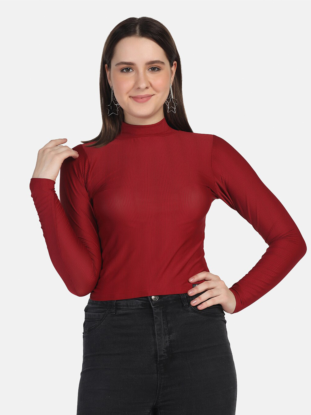 Aesthetic Bodies Women Maroon Top