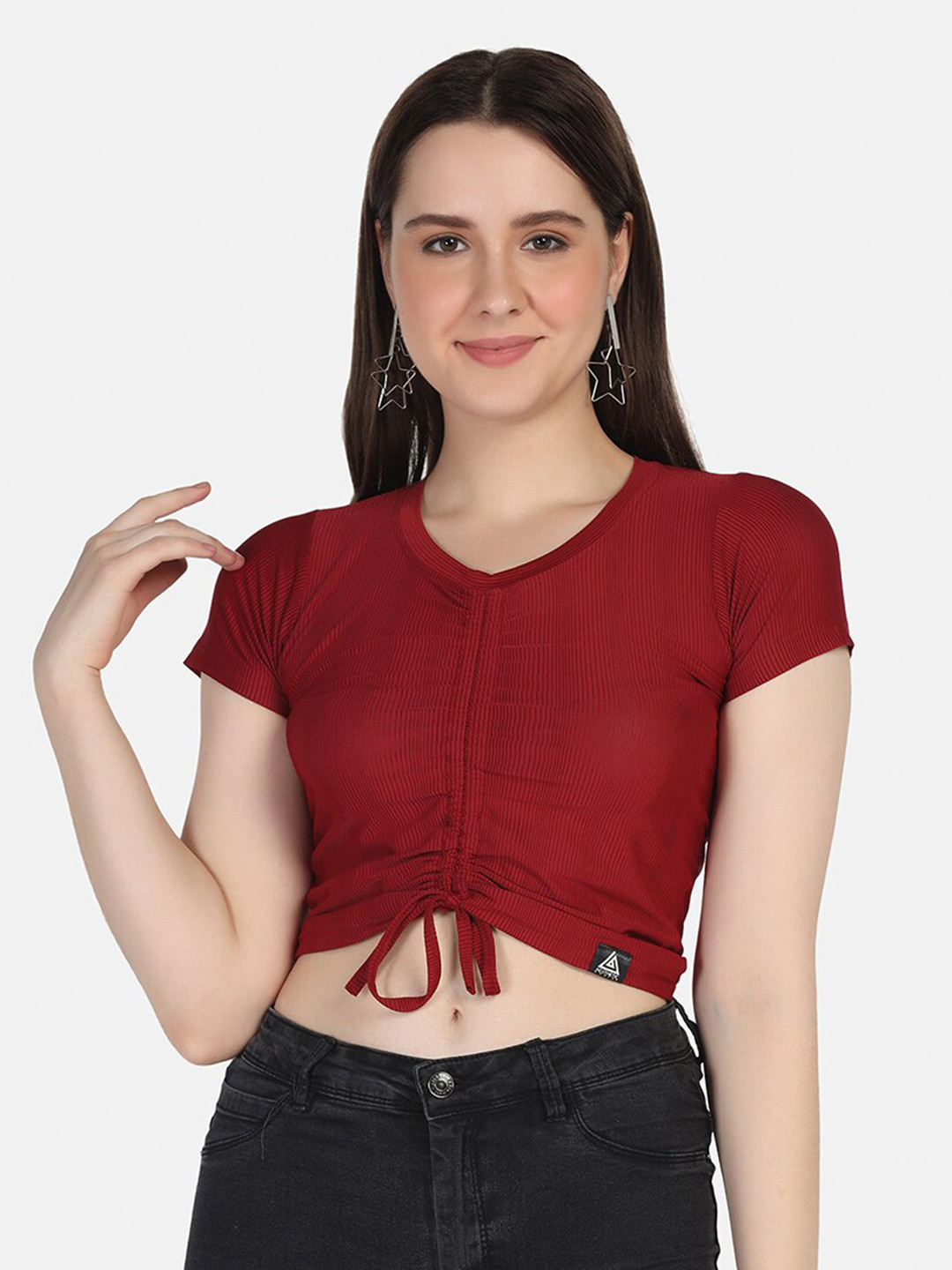 Aesthetic Bodies Women Maroon Crop Top