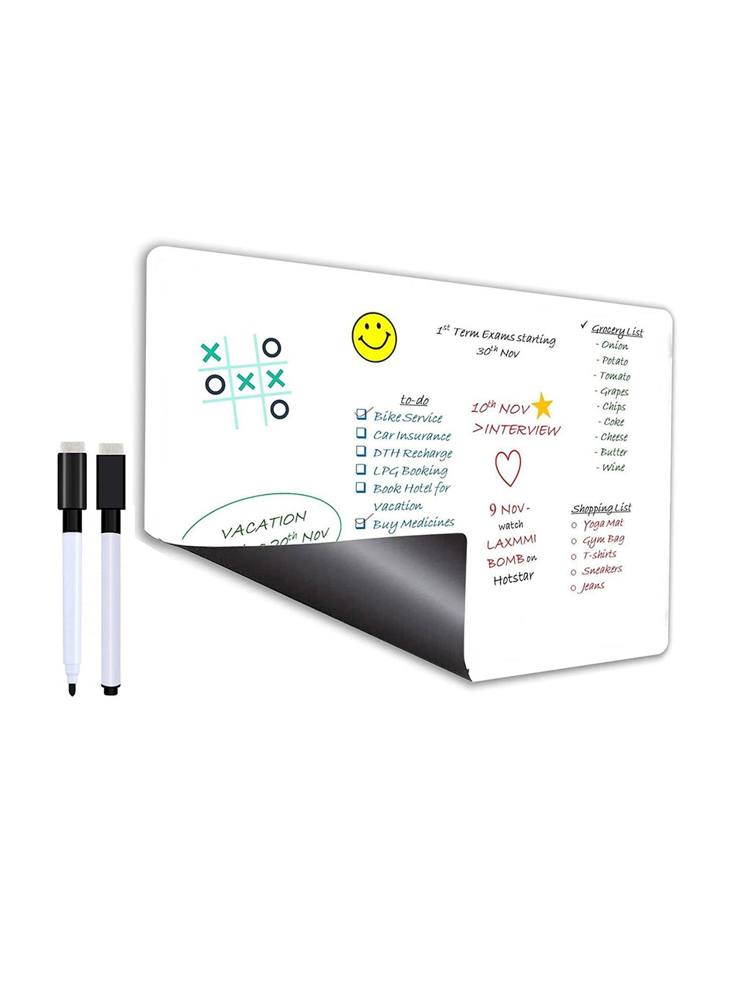 Awestuffs White Magnetic Planner A4 Sheet With Marker & Eraser