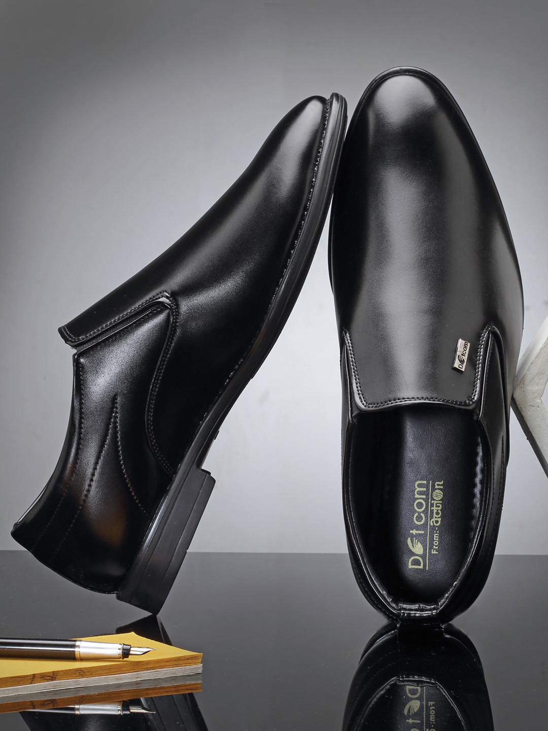 Action Men Black Slip-On Sneakers