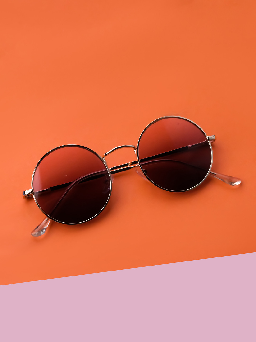 Spiky Kids Grey Lens & Gold-Toned Round Spiky Gold Frame Grey  Sunglasses