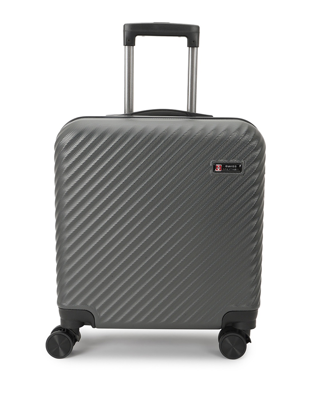 SWISS MILITARY Solid Hard Overnighter Trolley Bag