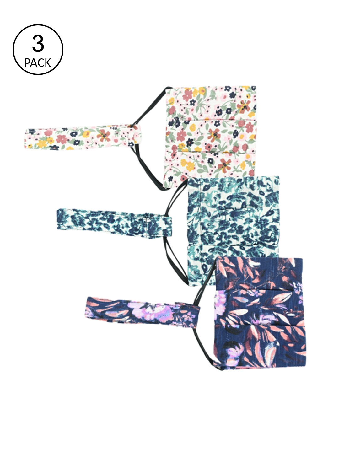 Trend Arrest Kids Pack Of 3 Printed Cotton Reusable Masks