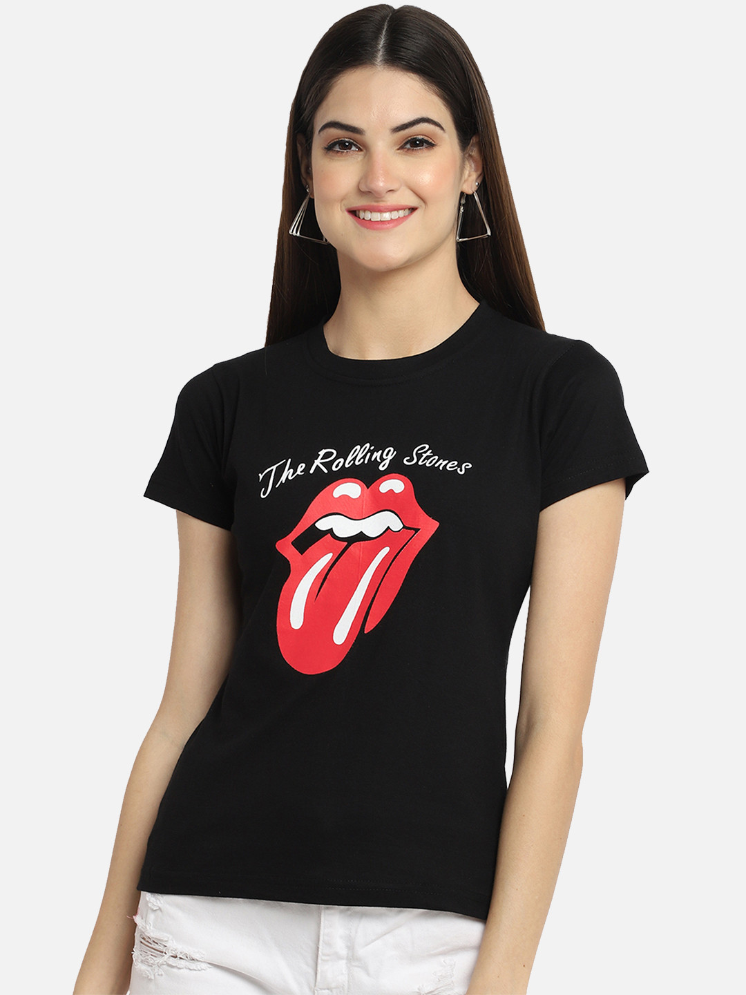 Fabflee Women Graphic Printed Round Neck Pure Cotton Regular Fit T-Shirt