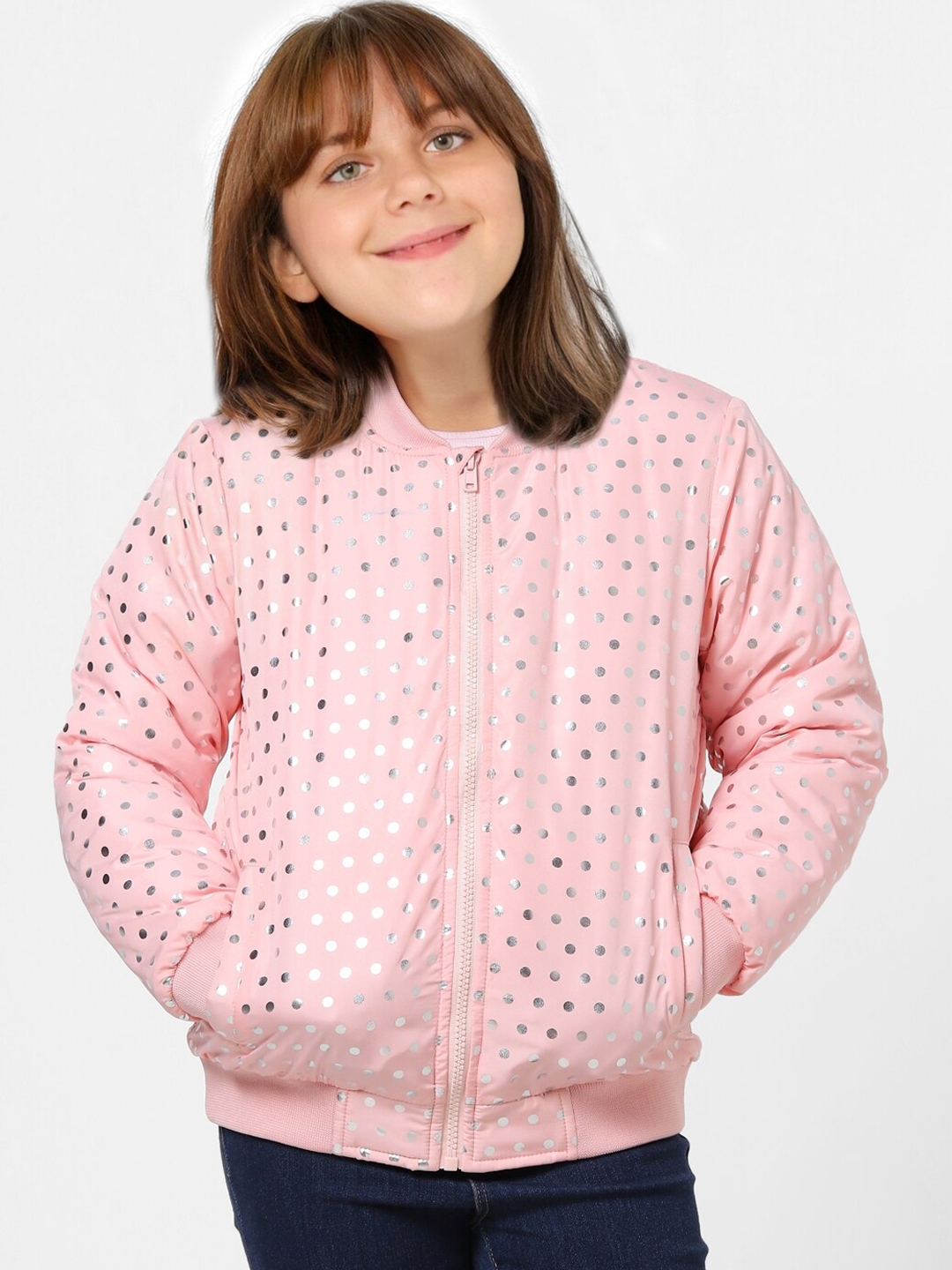 Buy KIDS ONLY Girls Pink Printed Bomber Jacket Jackets for Girls