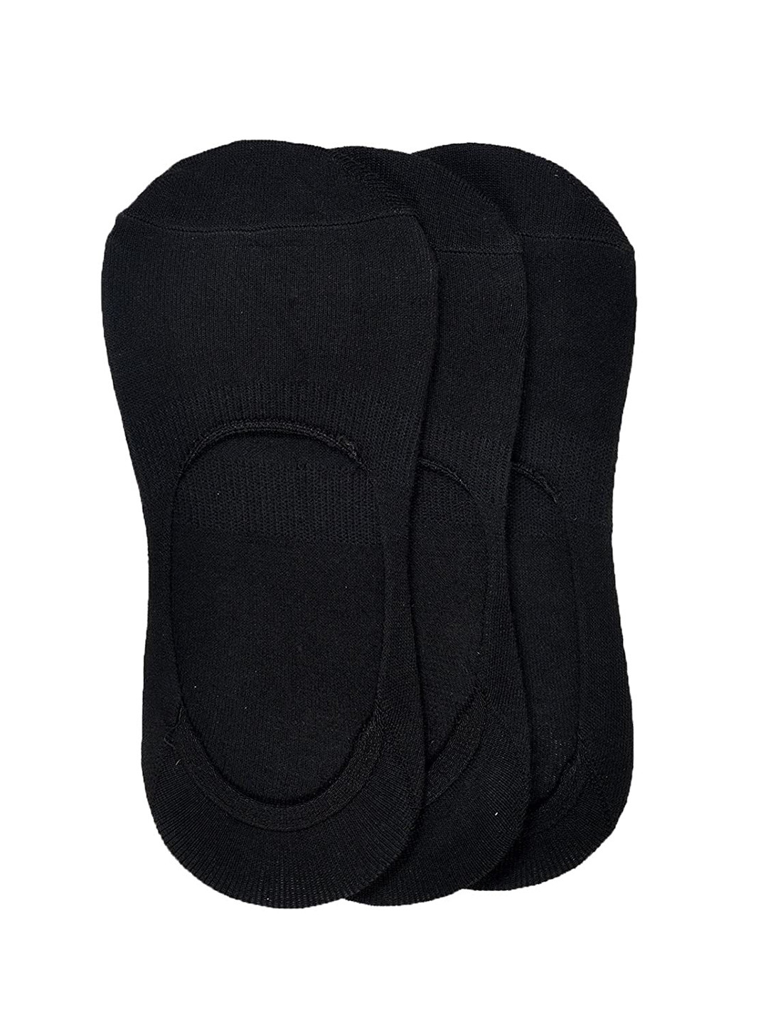 MARC Men Pack Of 3 Black Solid Socks With Anti Slip Grip