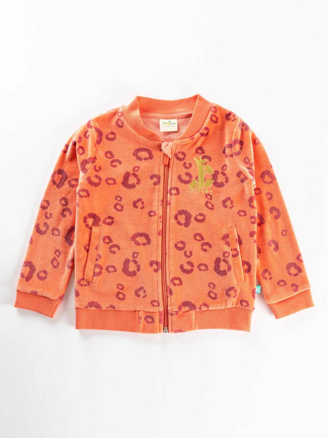 JusCubs Girls Orange & Purple Lightweight Outdoor Cotton Bomber Jacket