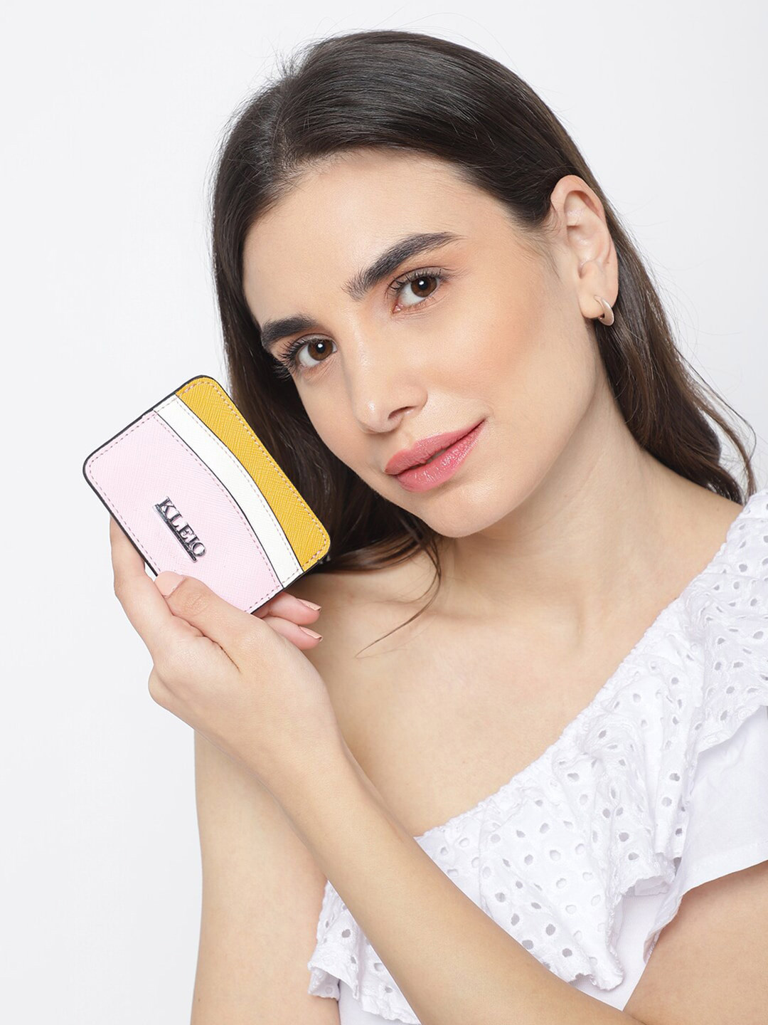 KLEIO Women Colourblocked Multi Slot Card Holder