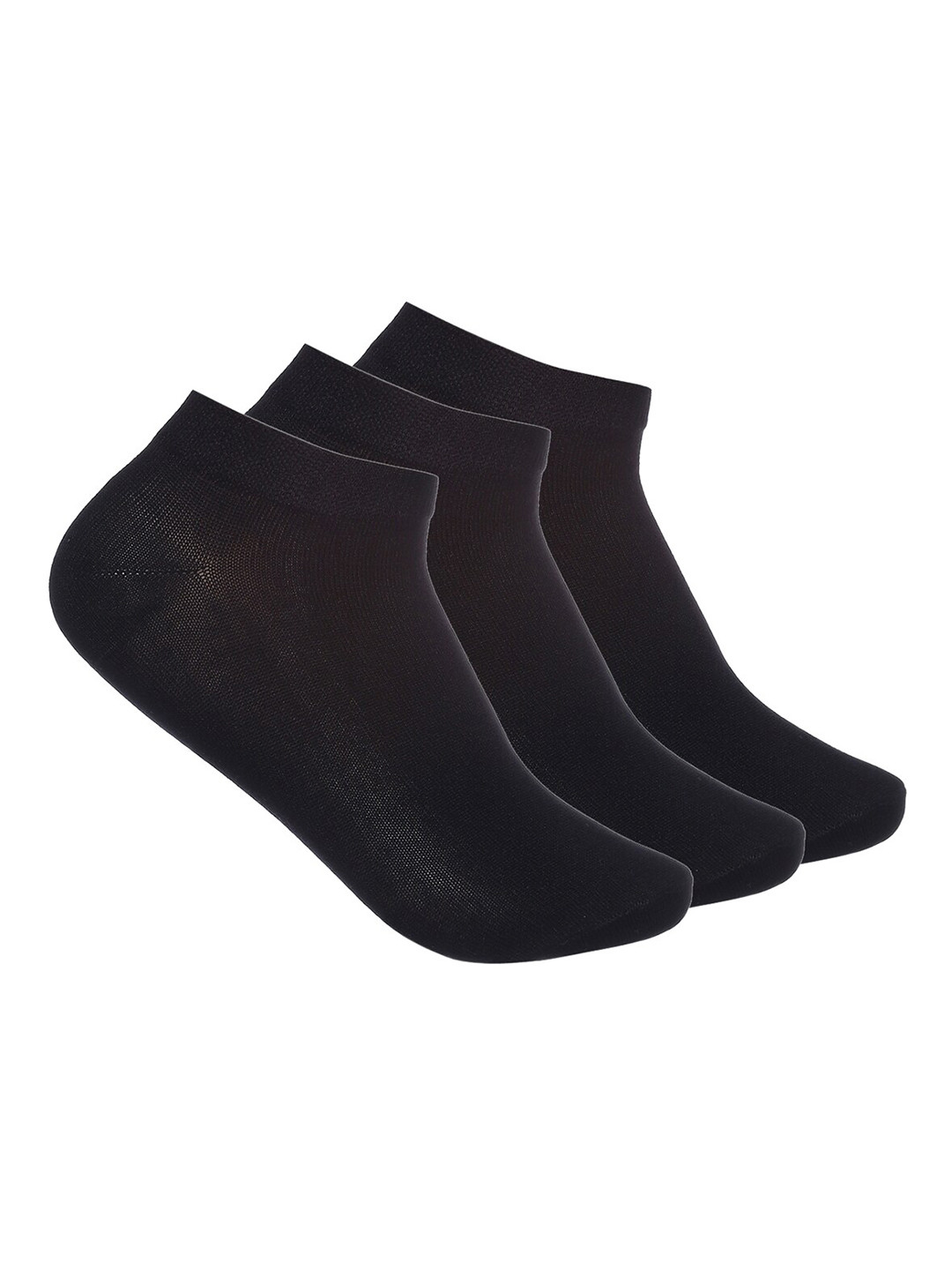 MARC Women Pack Of 3 Black Solid Ankle Length Socks