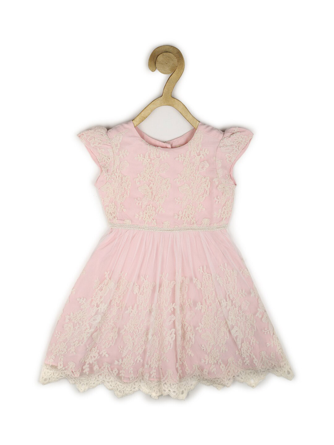Peter England Girls Self Design Fit and Flare Dress