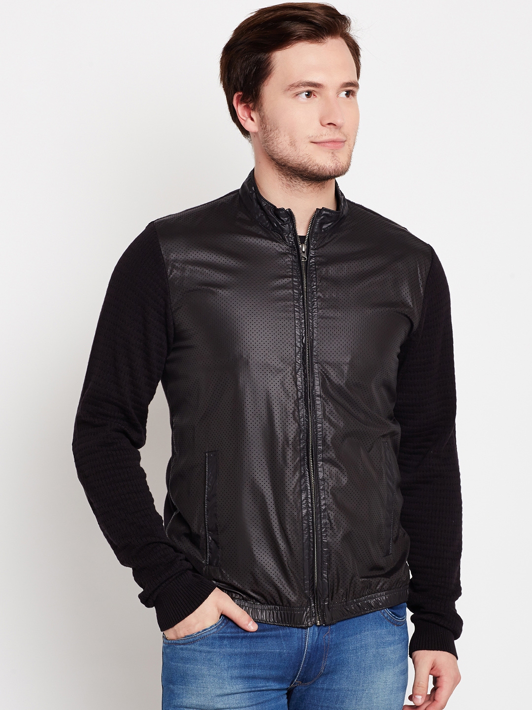 peter england leather jacket for men