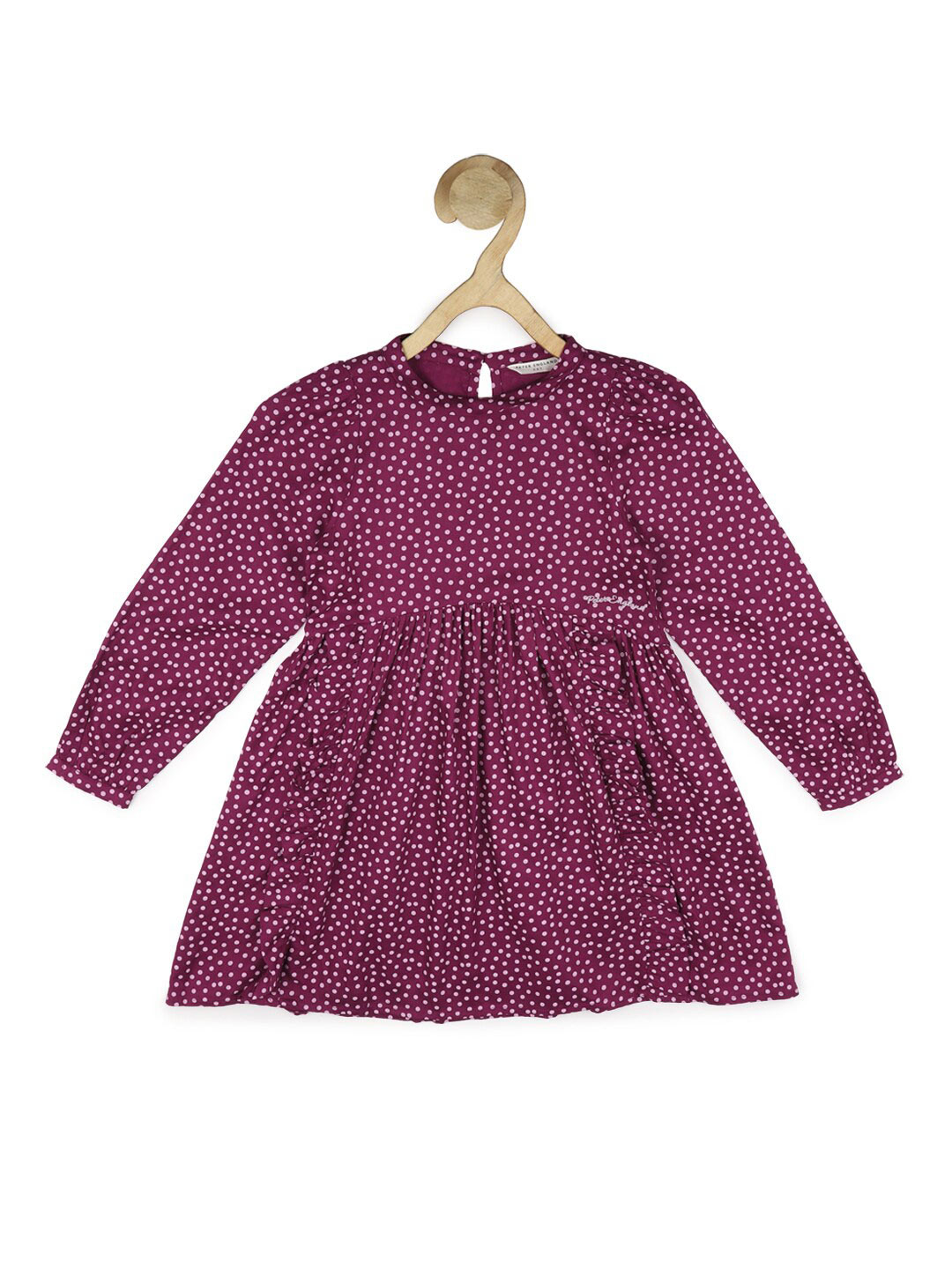 Peter England Girls Purple & White Printed Dress