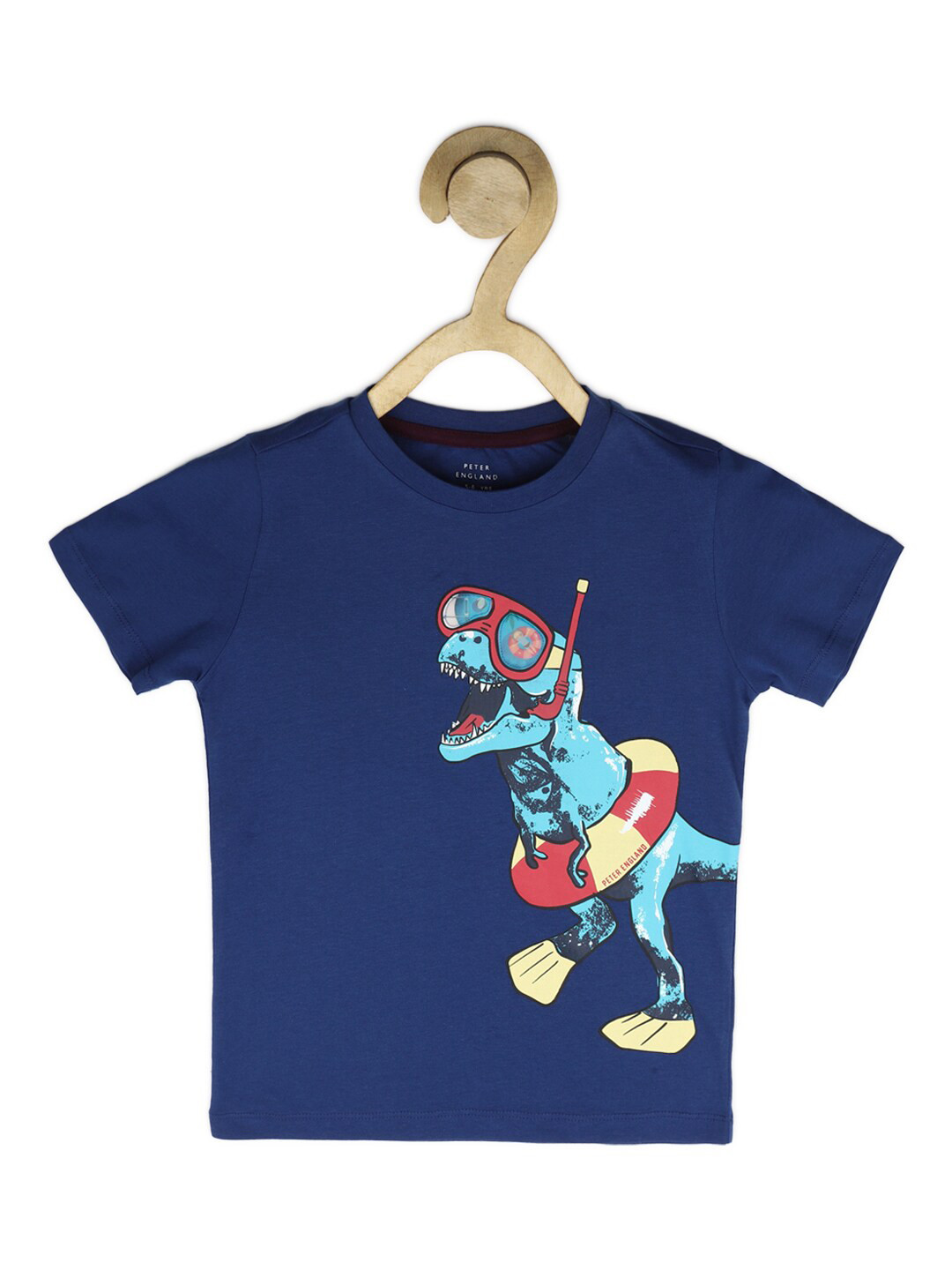 Peter England Boys Blue Printed T-shirt