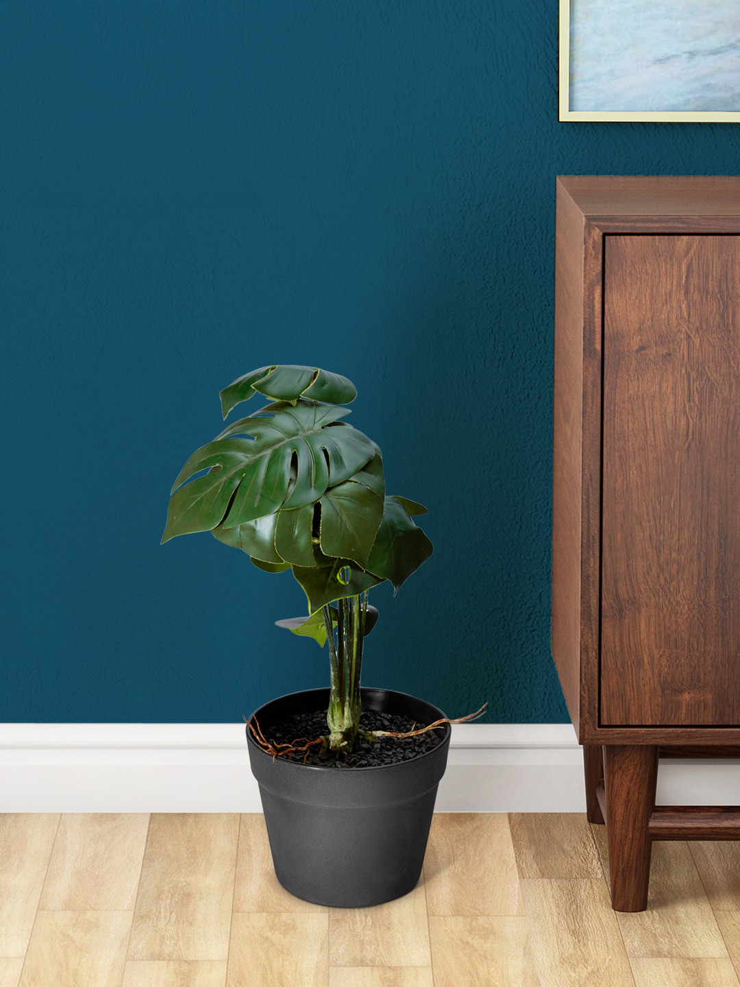 Living scapes by Pantaloons Green Monstera Deliciosa Artificial Flowers and Plants