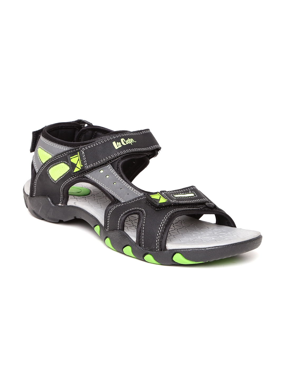 Buy Lee Cooper Men Black Grey Sports Sandals Sports Sandals
