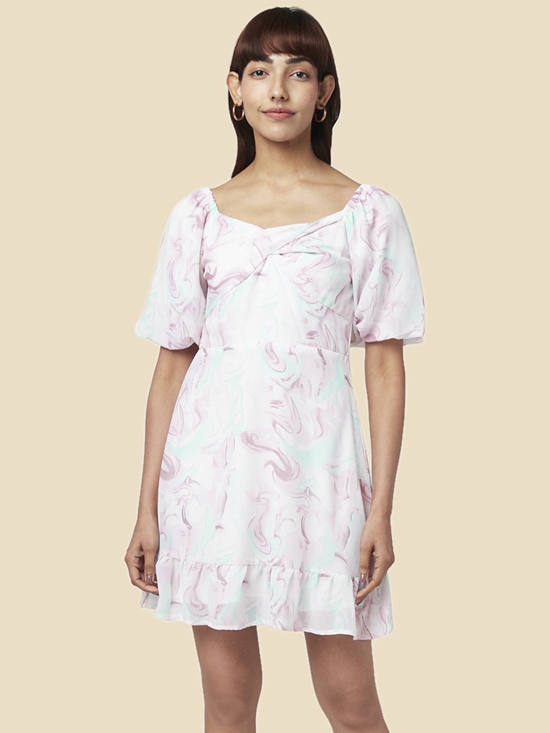 Honey by Pantaloons Pink Cotton A-Line Dress