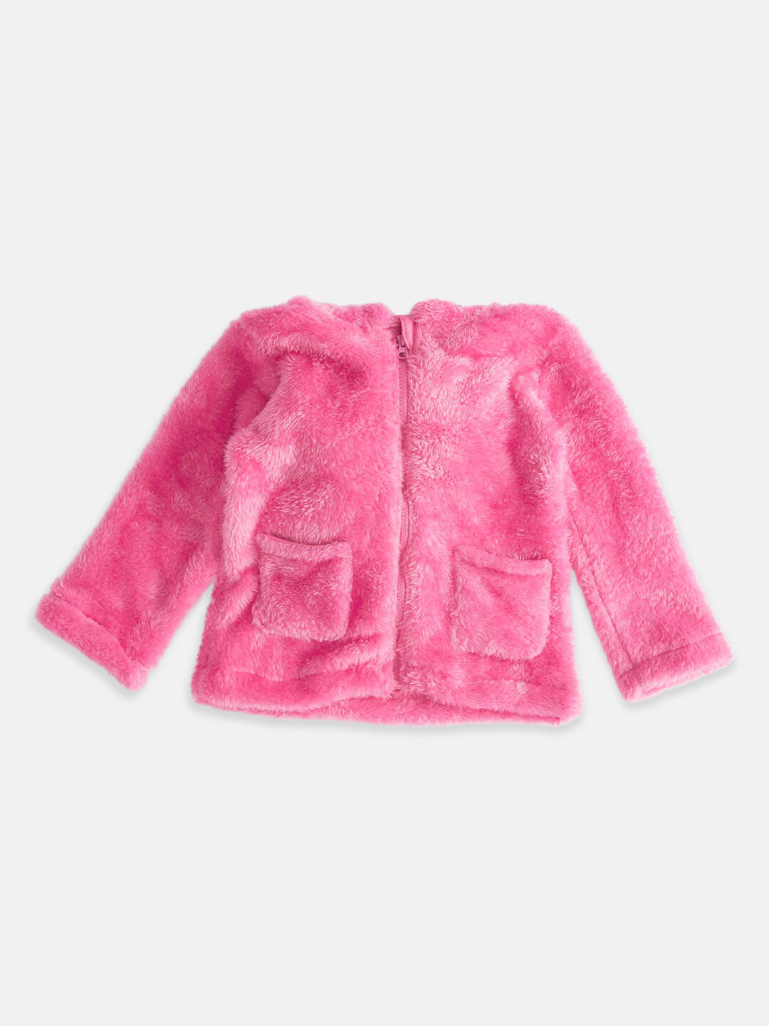 Pantaloons Baby Girls Fuchsia Solid Crop Tailored Jacket