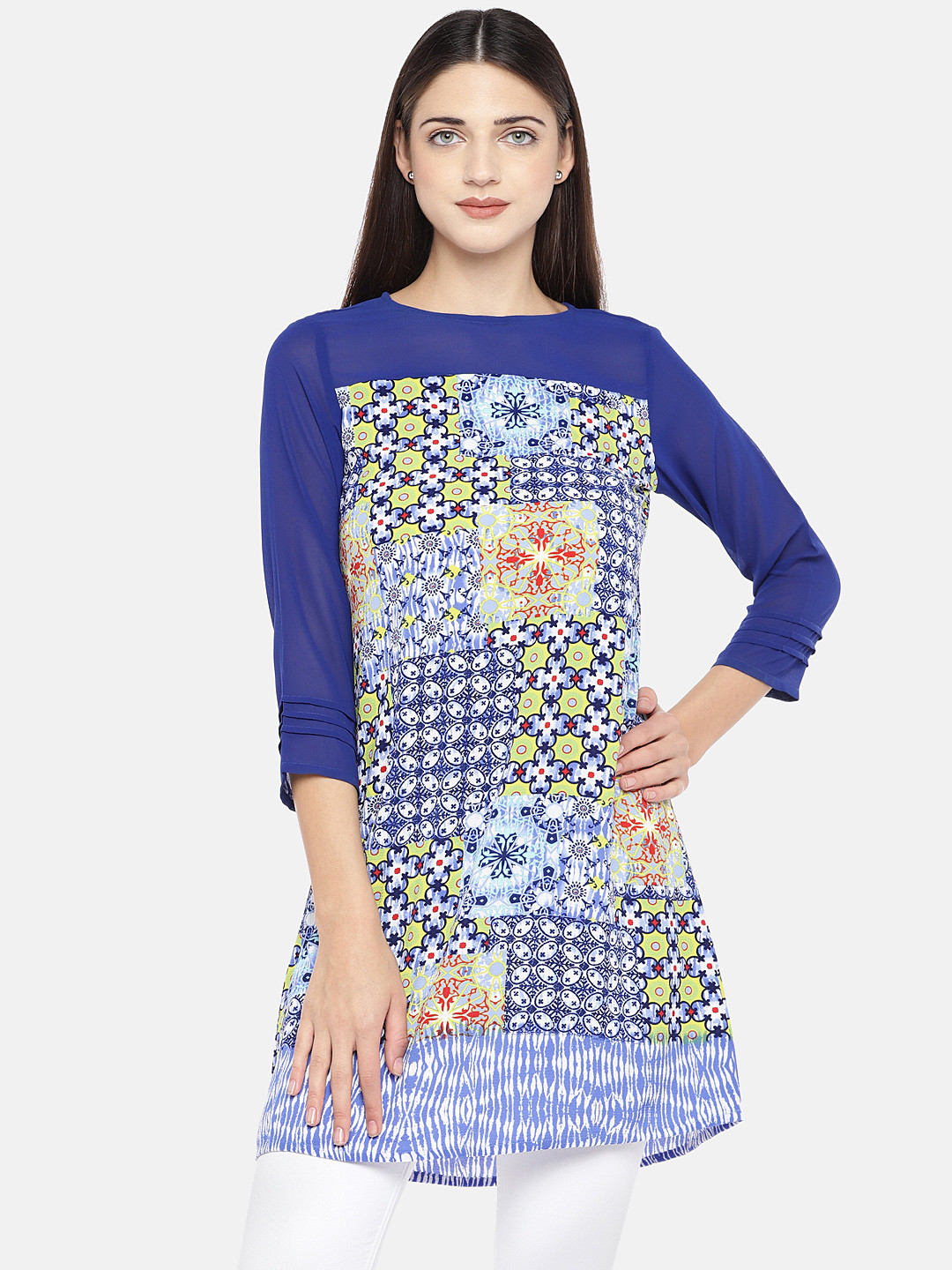 AND Blue Printed Tunic