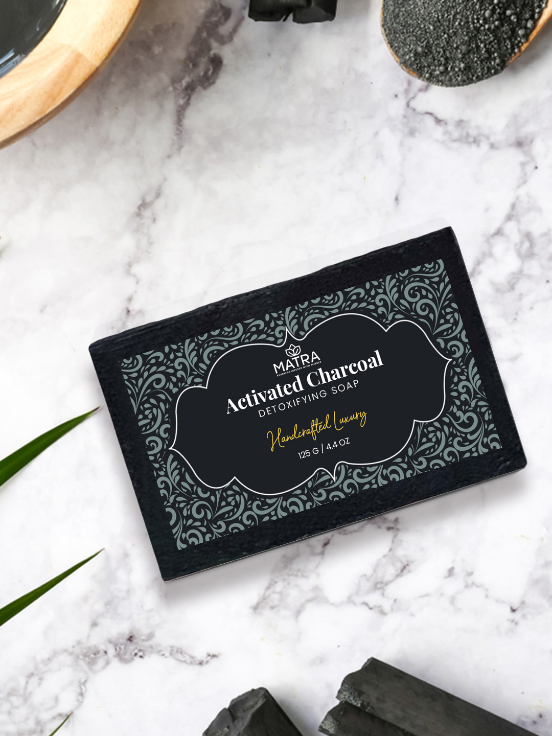 MATRA Handcrafted Luxury Activated Charcoal Detoxifying Soap - 125g