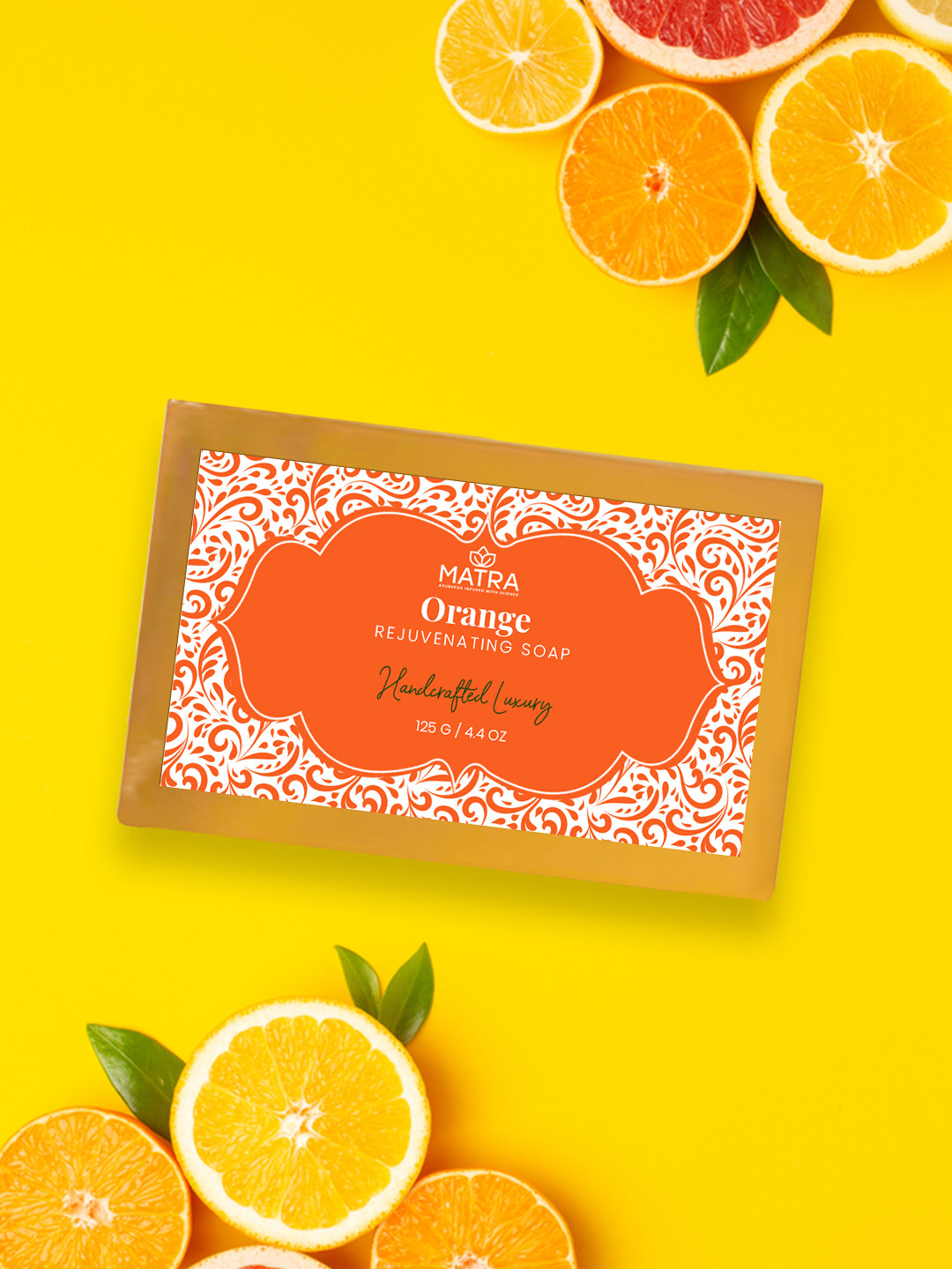MATRA Handcrafted Luxury Orange Rejuvenating Soap with Bergamot Oil - 125g