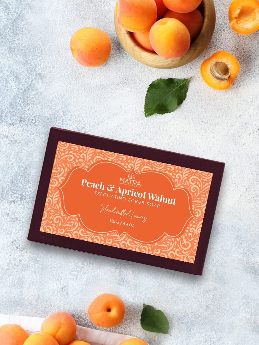 MATRA Peach & Apricot Walnut Exfoliating Scrub Soap - 125g