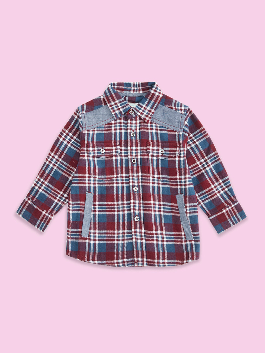 Pantaloons Baby Boys Tartan Checks Casual Cotton Shirt