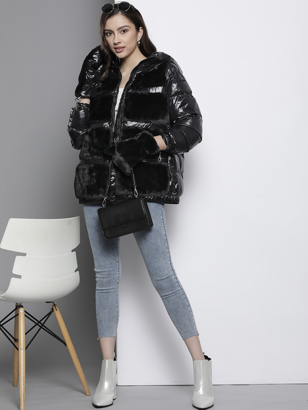 Geox Black Lightweight Hooded Puffer Jacket