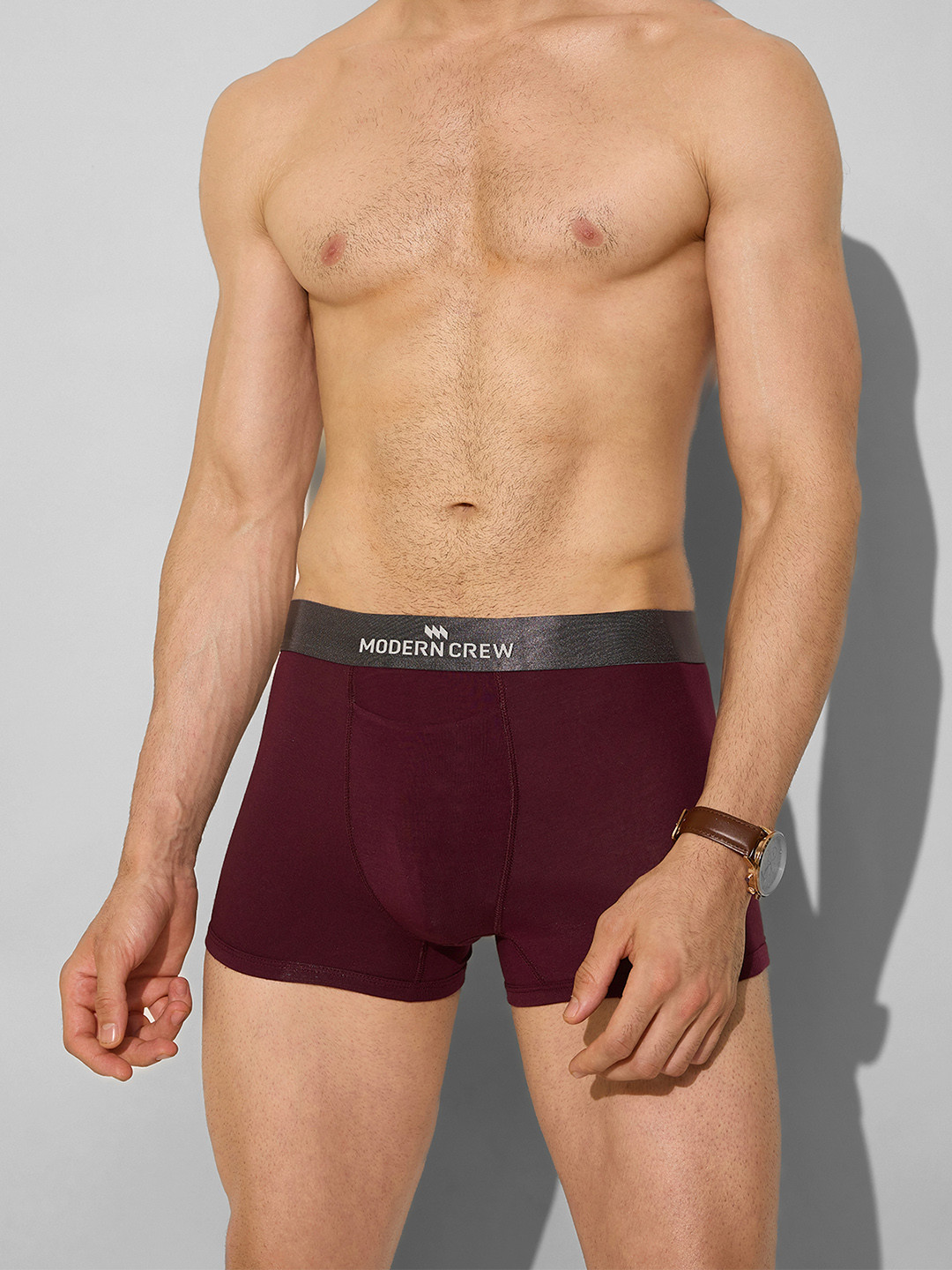 MODERN CREW Men Solid Premium Micro Modal Short Trunk MC-ST-002-CL-WT-S