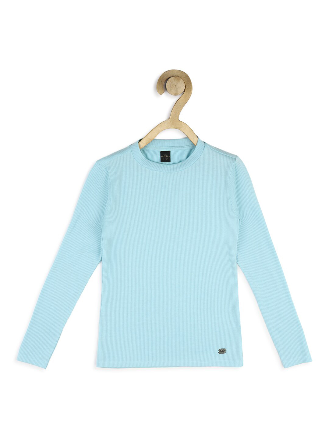 Peter England Girls Blue Solid T-shirt