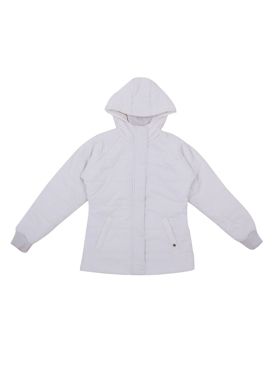 Gini and Jony Girls White Silk Puffer Jacket