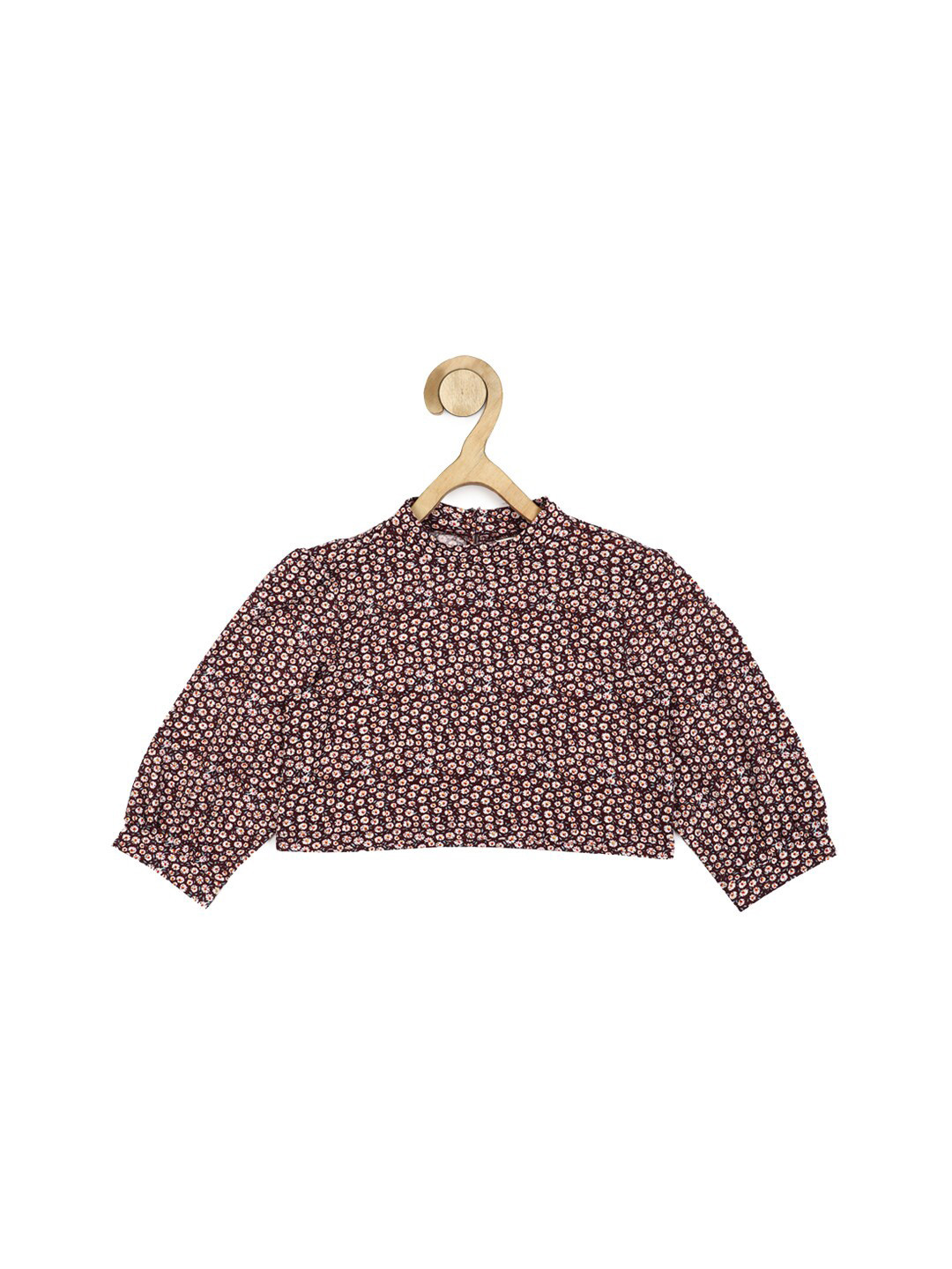 Peter England Maroon Floral Print Boxy Top