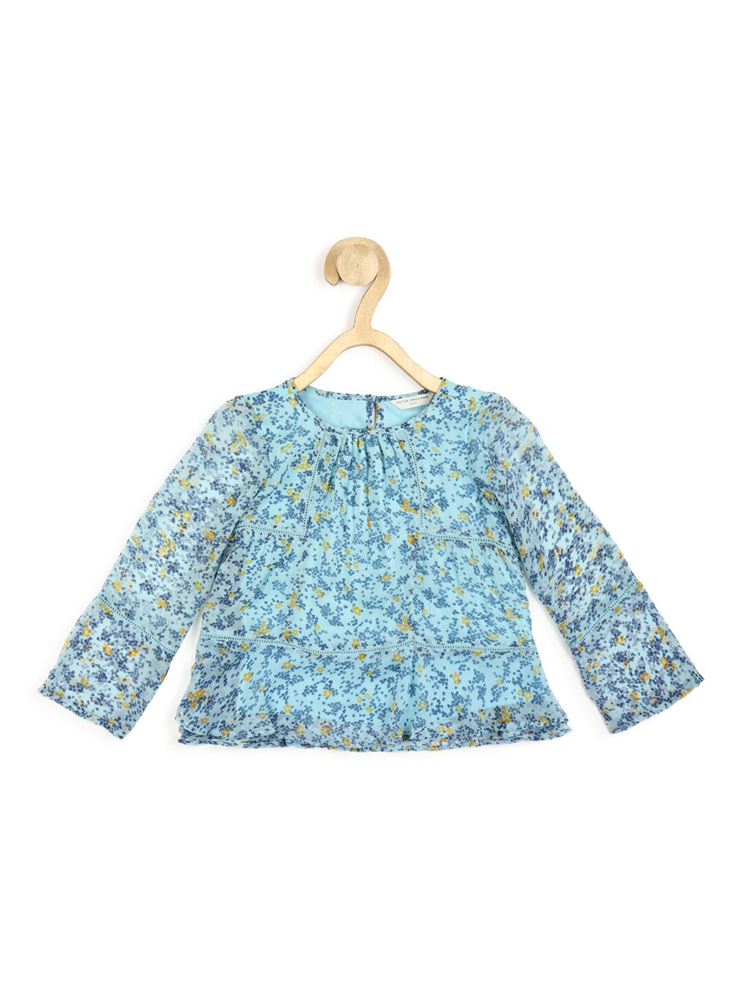 Peter England Girls Blue Floral Print Top
