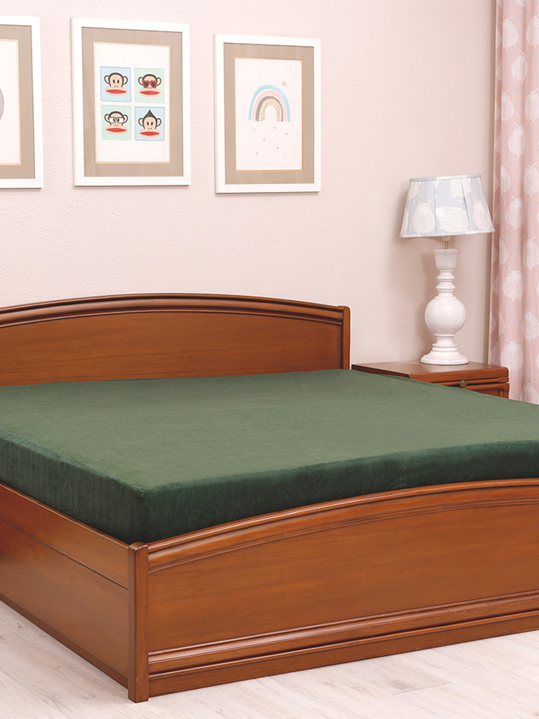 TIDY SLEEP Green Solid  Waterproof Mattress Protector