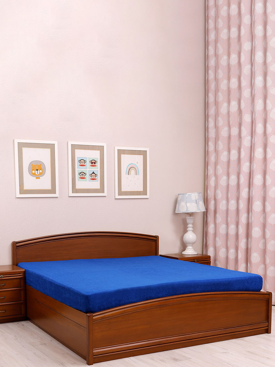 TIDY SLEEP Blue Solid Water-Proof Mattress Protector