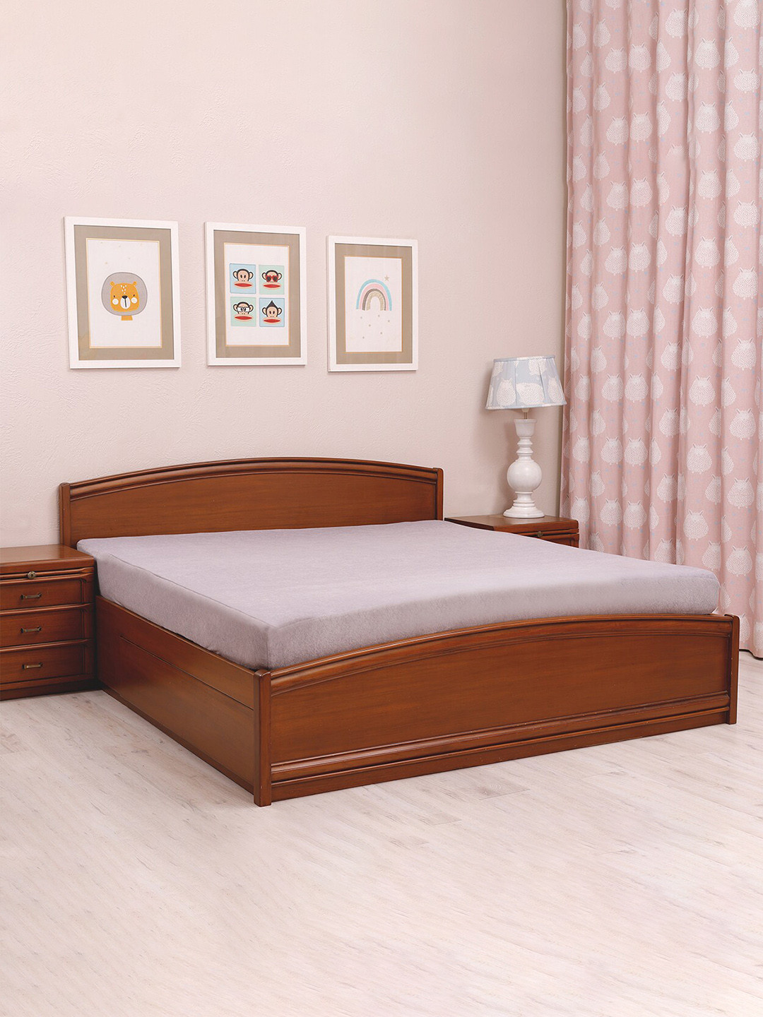 TIDY SLEEP Grey Solid  Waterproof Mattress Protector