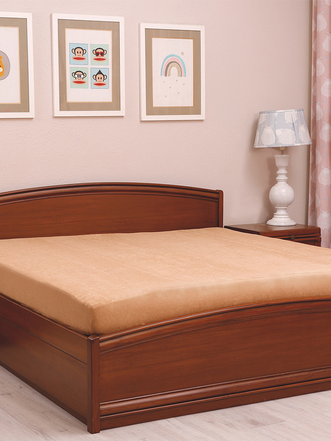 TIDY SLEEP Beige Solid  Water-Proof Mattress Protector