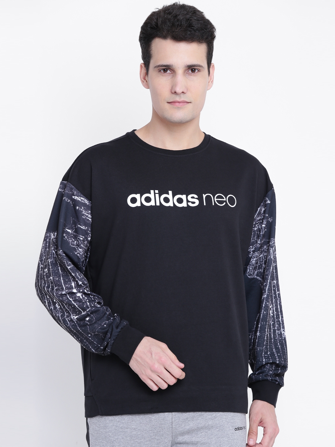 radar Kwestie Lada Buy ADIDAS NEO Men Black Branded Graphic Printed Sweatshirt - Sweatshirts  for Men 2083654 | Myntra