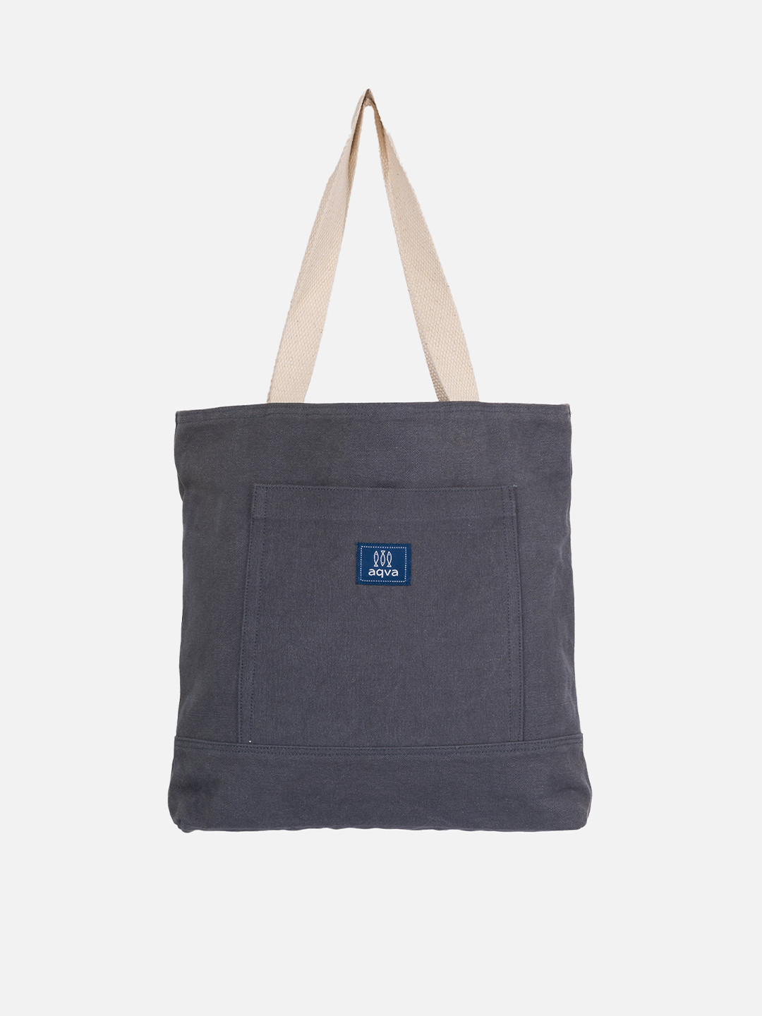 AQVA Grey Shopper Cotton Tote Bag