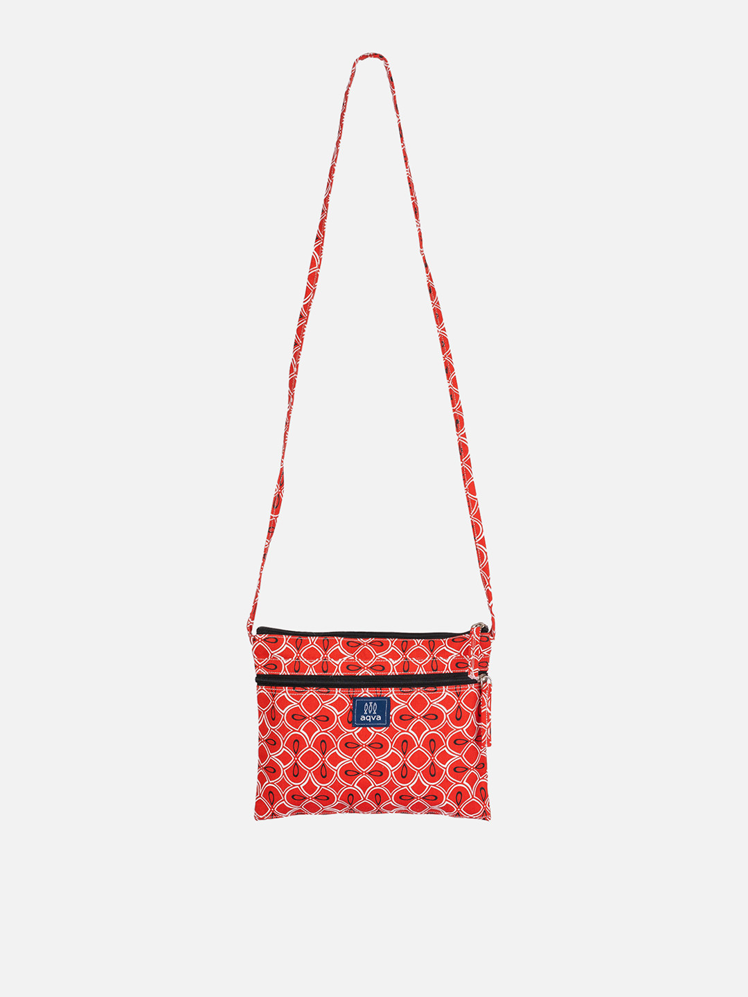 AQVA Geometric Printed Cotton Sling Bag Handbags