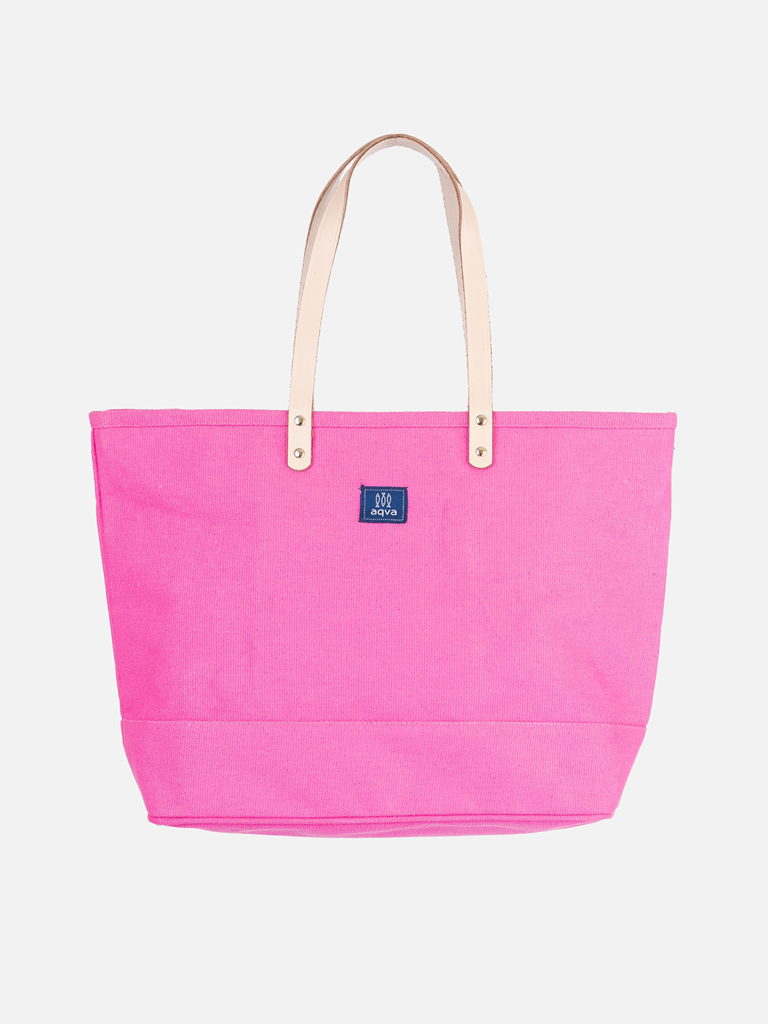 AQVA Fuchsia Cotton Shopper Tote Bag