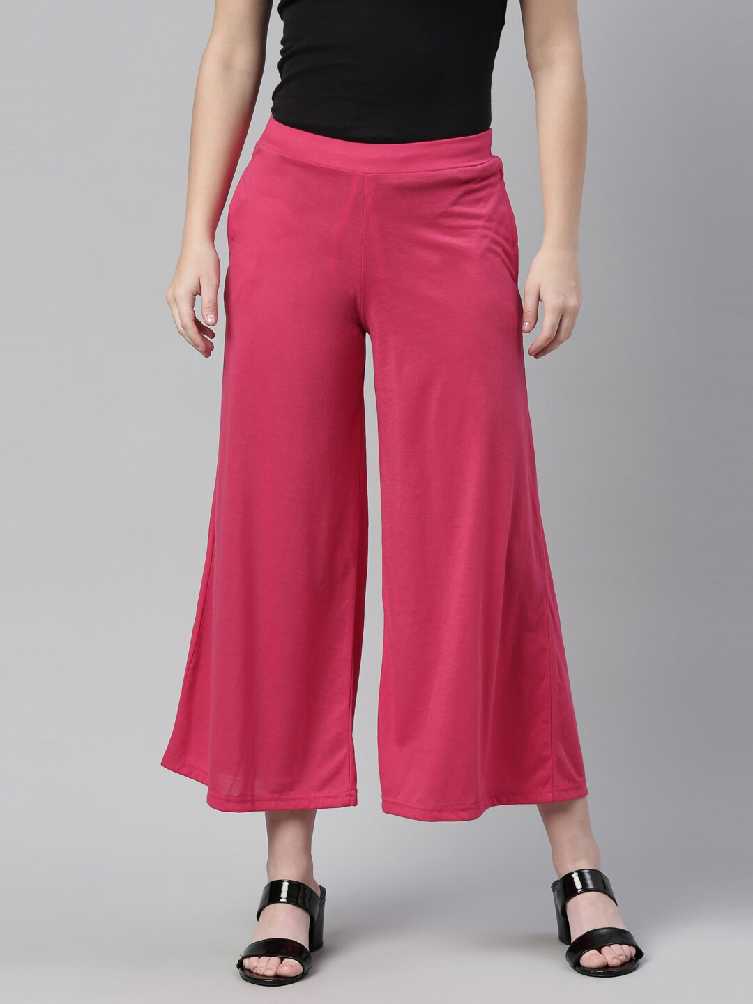 Souchii Women Pink Knitted Palazzos