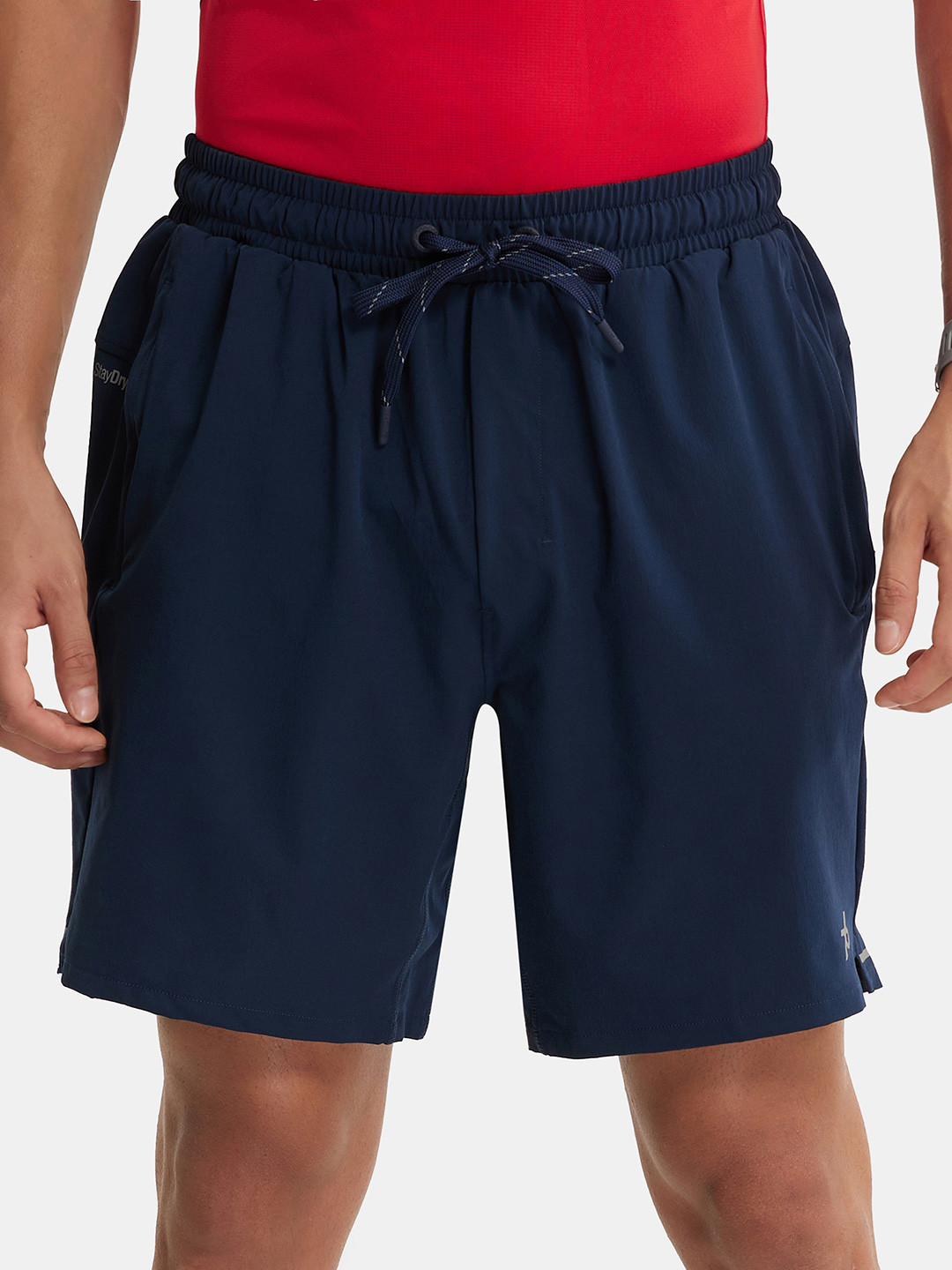Jockey Recycled Microfiber Elastane Active Wear Solid Shorts with StayFresh Treatment-MV20