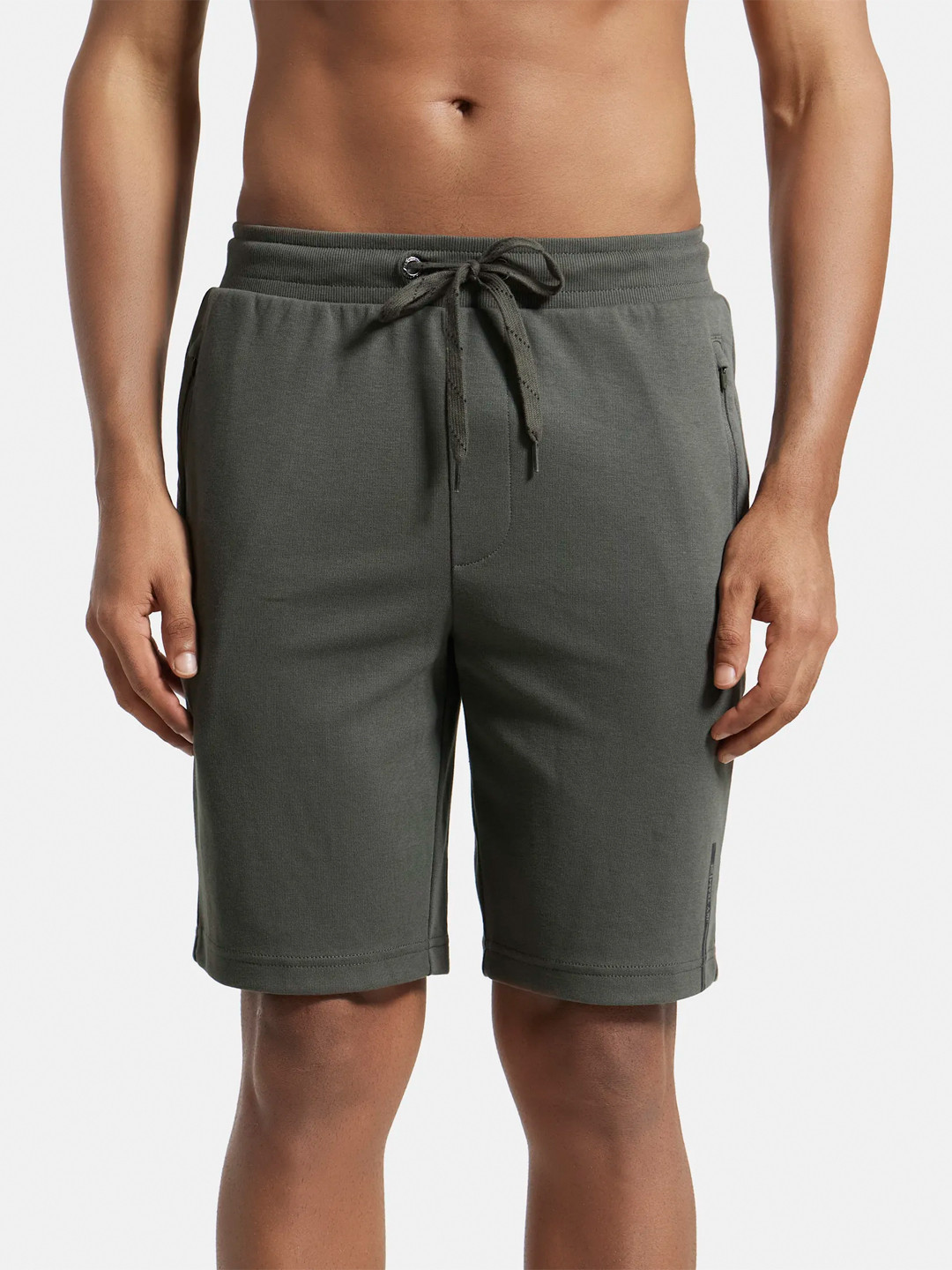 Jockey Combed Cotton Rich Straight Fit Shorts with Zipper Pockets-AM14